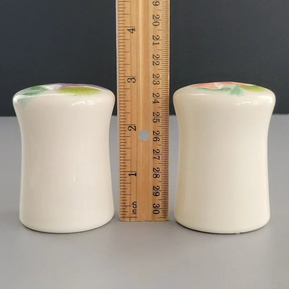 Franciscan Floral Salt & Pepper Shakers, Retro c.1970s USA Flower Power Dishes